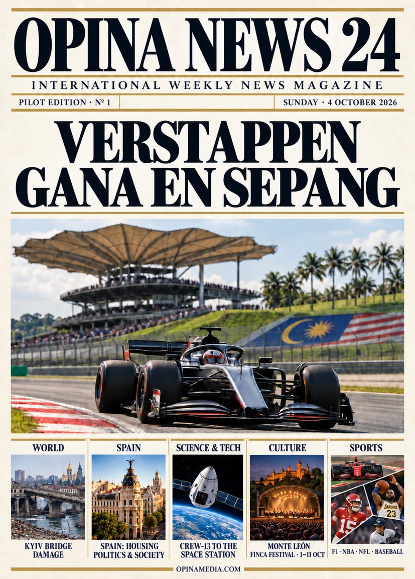 Portada OPINA NEWS 24, edición piloto número 1, 4 de octubre de 2026